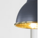 Hammered Brass Brindley Wall Light in Slate