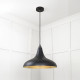 Smooth Brass Frankley Pendant Light  in Elan Black