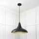 Smooth Brass Frankley Pendant Light  in Elan Black