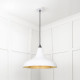 Smooth Brass Frankley Pendant Light  in Flock