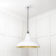 Smooth Brass Frankley Pendant Light  in Flock