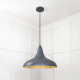 Smooth Brass Frankley Pendant Light  in Slate