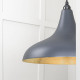 Smooth Brass Frankley Pendant Light  in Slate