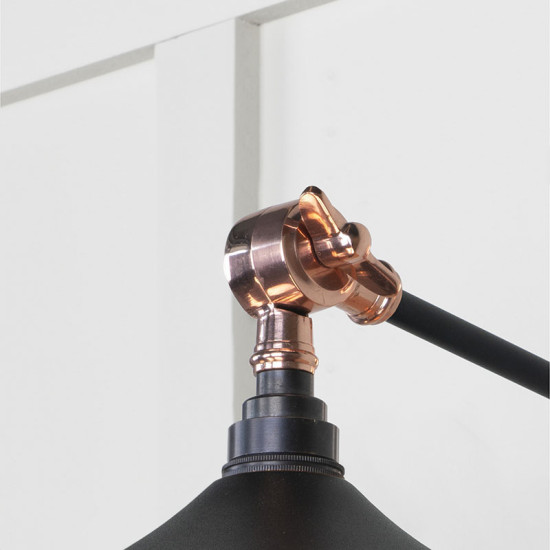 Smooth Copper Flora Wall Light in Elan Black