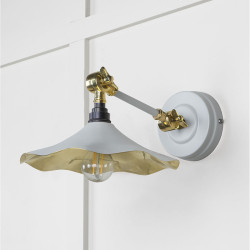 Smooth Brass Flora Wall Light in Birch