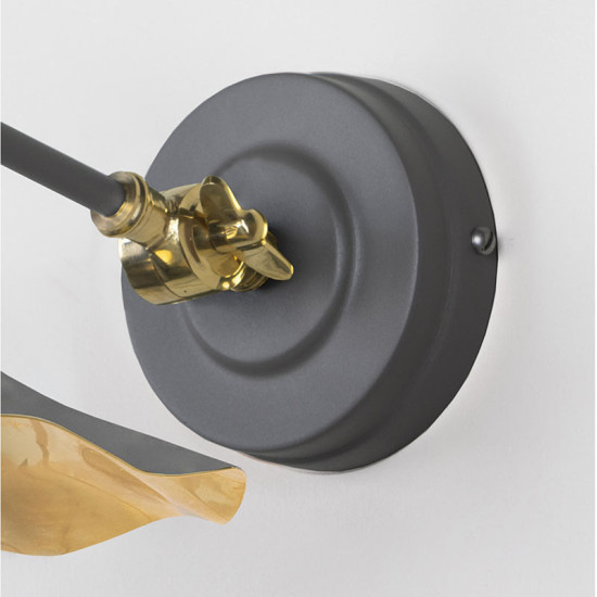 Smooth Brass Flora Wall Light in Bluff