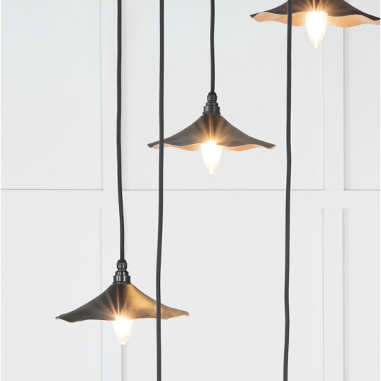 Smooth Copper Flora Cluster Pendant Light  in Elan Black