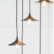 Smooth Copper Flora Cluster Pendant Light  in Elan Black