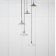 Smooth Brass Flora Cluster Pendant Light  in Birch