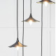 Smooth Brass Flora Cluster Pendant Light  in Dusk