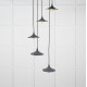 Smooth Brass Flora Cluster Pendant Light  in Slate