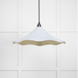 Smooth Brass Flora Pendant Light  in Birch