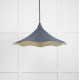 Smooth Brass Flora Pendant Light  in Slate