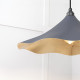 Smooth Brass Flora Pendant Light  in Slate