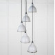 Smooth Nickel Brindley Cluster Pendant Light  in Birch