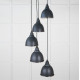 Smooth Nickel Brindley Cluster Pendant Light  in Soot