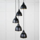 Smooth Brass Brindley Cluster Pendant Light  in Elan Black