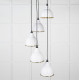 Smooth Brass Brindley Cluster Pendant Light  in Flock