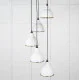 Smooth Brass Brindley Cluster Pendant Light  in Flock