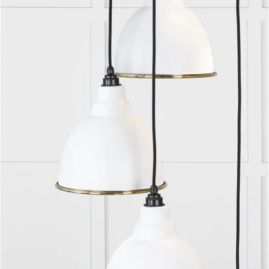Smooth Brass Brindley Cluster Pendant Light  in Flock