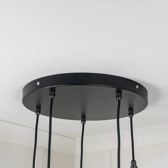 Smooth Brass Brindley Cluster Pendant Light  in Flock
