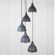 Smooth Brass Brindley Cluster Pendant Light  in Slate
