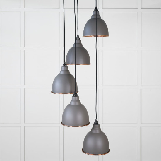 Hammered Copper Brindley Cluster Pendant Light in Bluff