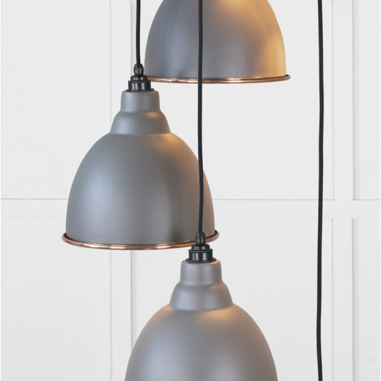 Hammered Copper Brindley Cluster Pendant Light in Bluff