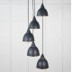 Hammered Copper Brindley Cluster Pendant Light in Soot