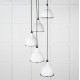 Hammered Nickel Brindley Cluster Pendant Light  in Flock