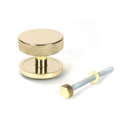 Polished Brass Brompton Centre Door Knob (Plain)