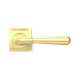 Satin Brass Newbury Lever on Rose Set (Square)