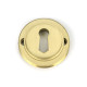 Satin Brass Round Escutcheon (Art Deco)