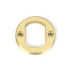 Satin Brass Round Escutcheon (Art Deco)