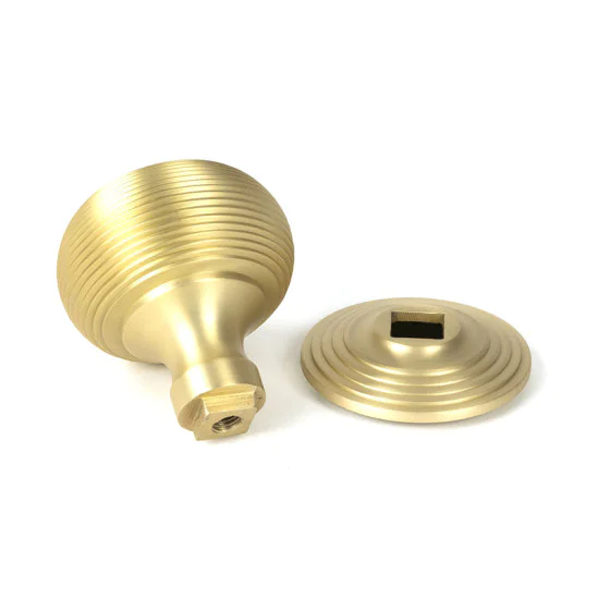 Satin Brass Beehive Centre Door Knob