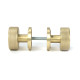 Satin Brass Brompton Mortice/Rim Knob Set (Art Deco)