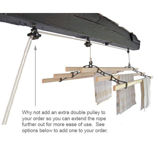 Six Lath Victorian Kitchen Maid® Pulley Clothes Airer