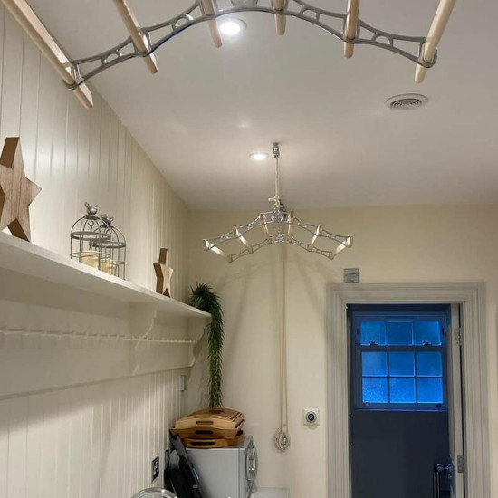 Chrome Six Lath Victorian Kitchen Maid® Pulley Clothes Airer