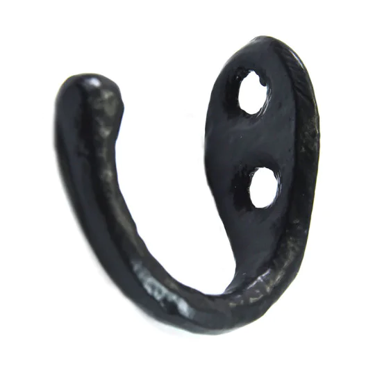 Single Loop Coat Hook - Black Finish