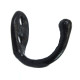 Single Loop Coat Hook - Black Finish