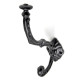 Crested Flute Hat and Coat Hook - Black Finish