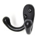 Porthos Double Loop Coat Hook - Black Finish