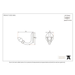 Single Acorn Hook - Beeswax Finish