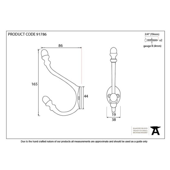 Hat and Coat Hook - Polished Chrome