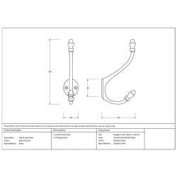 Hat and Coat Hook - Satin Chrome