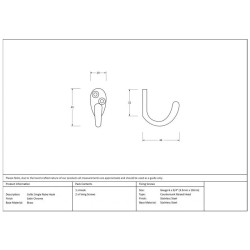 Celtic Single Coat Hook - Satin Chrome Finish