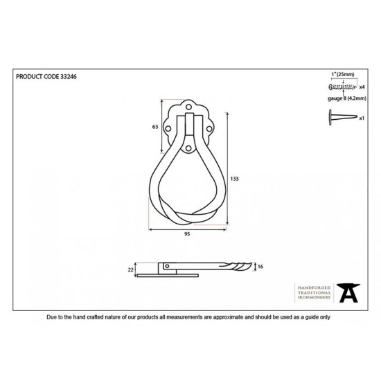 Traditional Blacksmith Pear Door Knocker