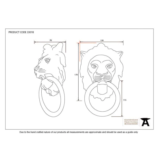 Regency Lions Head Door Knocker
