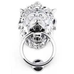 Regency Lions Head Door Knocker - Polished Chrome