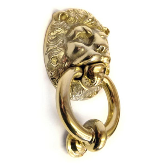 Brass Lion Head Door Knocker